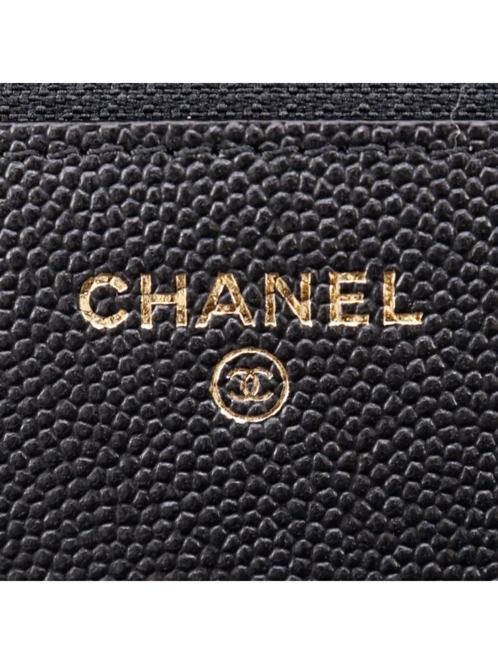 Chanel Mademoiselle Quilted Caviar Leather Black Chain Wallet Shoulder